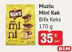BİFA KEKS MUZLU MİNİ KEK 170 G fiyat ve kampanya bilgisi